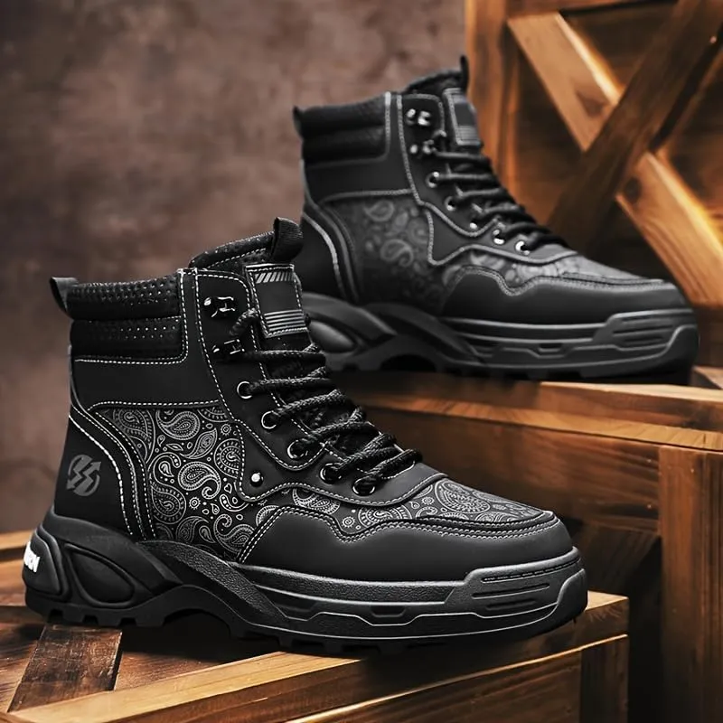 Men's Waterproof Hiking Boots Outdoor Mid Trekking Backpacking Mountaineering Shoes Four Seasons New Men's High Top Outdoor Hiking Boots Casual Hiking Boots