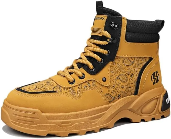 Men's Waterproof Hiking Boots Outdoor Mid Trekking Backpacking Mountaineering Shoes Four Seasons New Men's High Top Outdoor Hiking Boots Casual Hiking Boots