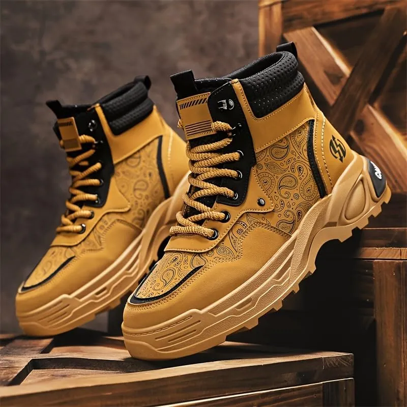 Men's Waterproof Hiking Boots Outdoor Mid Trekking Backpacking Mountaineering Shoes Four Seasons New Men's High Top Outdoor Hiking Boots Casual Hiking Boots