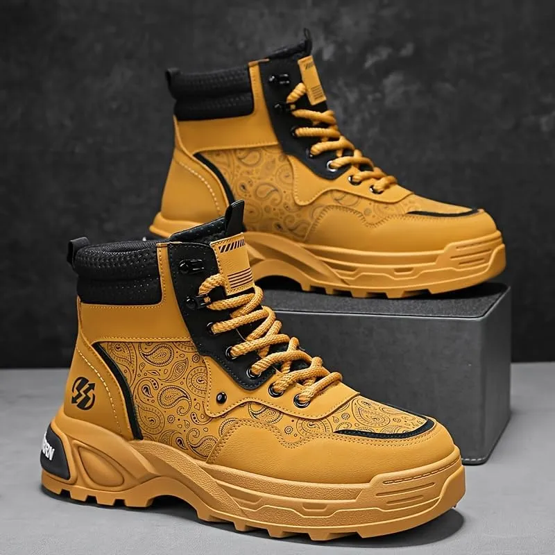 Men's Waterproof Hiking Boots Outdoor Mid Trekking Backpacking Mountaineering Shoes Four Seasons New Men's High Top Outdoor Hiking Boots Casual Hiking Boots
