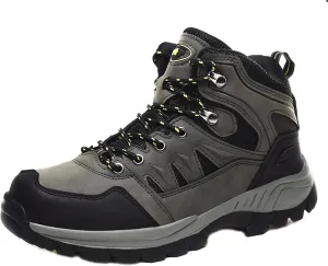 Men's Waterproof Platform Lace Up Hiking Boots Comfortable Non Slip Mid Ankle Boots Fashionable Outdoor Hiking Boots