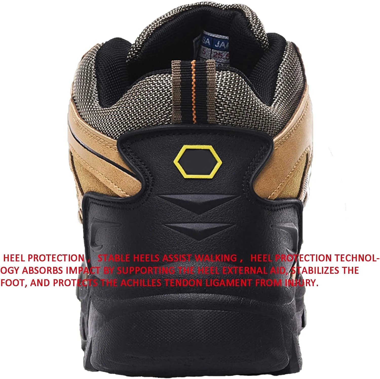 Men's Waterproof Platform Lace Up Hiking Boots Comfortable Non Slip Mid Ankle Boots Fashionable Outdoor Hiking Boots