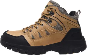 Men's Waterproof Platform Lace Up Hiking Boots Comfortable Non Slip Mid Ankle Boots Fashionable Outdoor Hiking Boots
