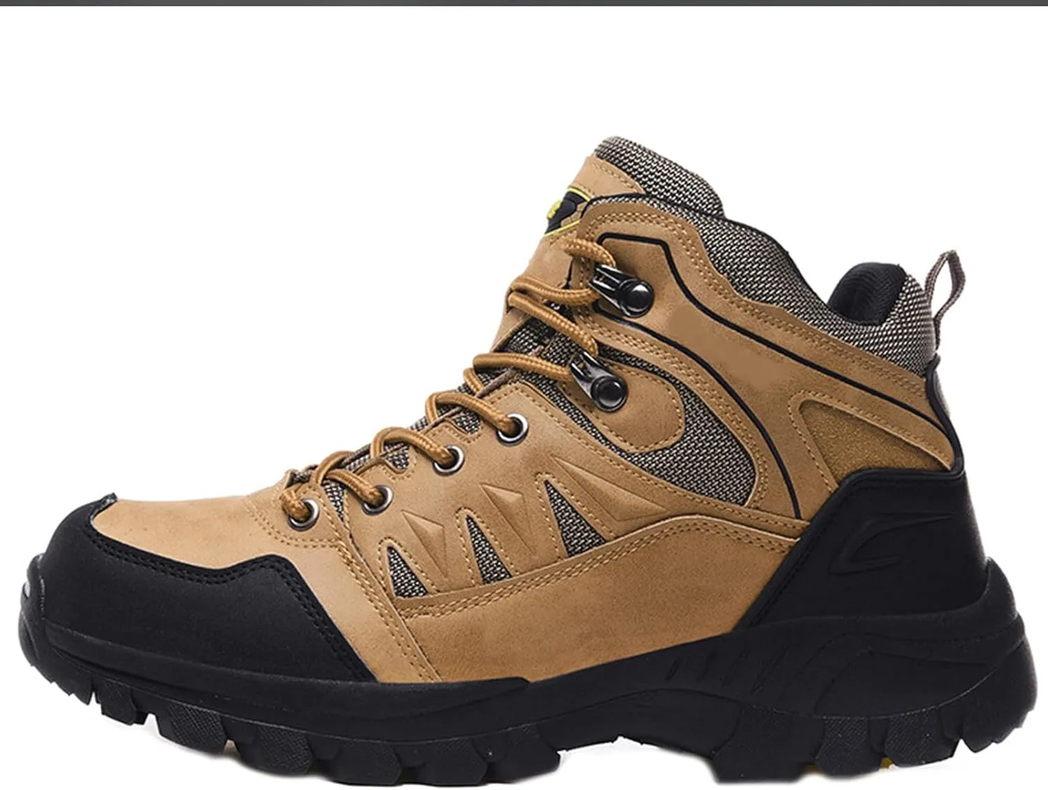 Men's Waterproof Platform Lace Up Hiking Boots Comfortable Non Slip Mid Ankle Boots Fashionable Outdoor Hiking Boots