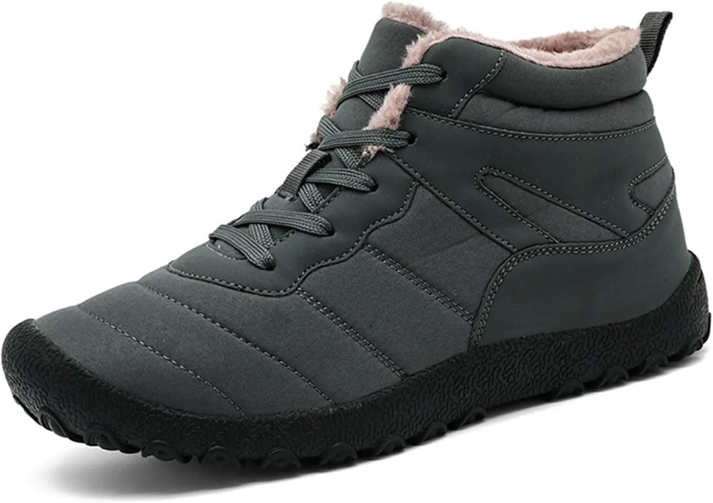Men's Work Boots Steel Toe Hiking Sneakers Fur Lined Ankle Boot Women's Safety Toe Shoes Steel Toe Work Botas Soft Toe Non Slip Rubber Sole Hike Grounded Footwear