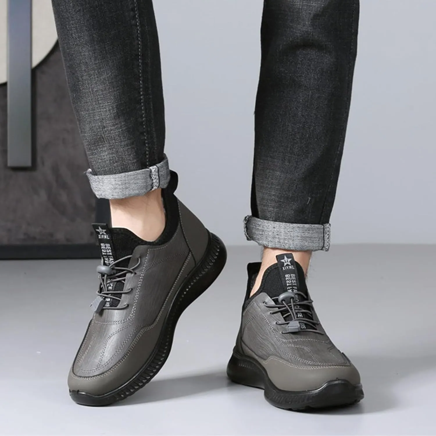 Mens Work Boots Waterproof Hiking Sneakers Zip Up Fur Lined Women's Safety Toe Shoes Waterproof Platform Sneakers Indestructible Hike Grounded Footwear