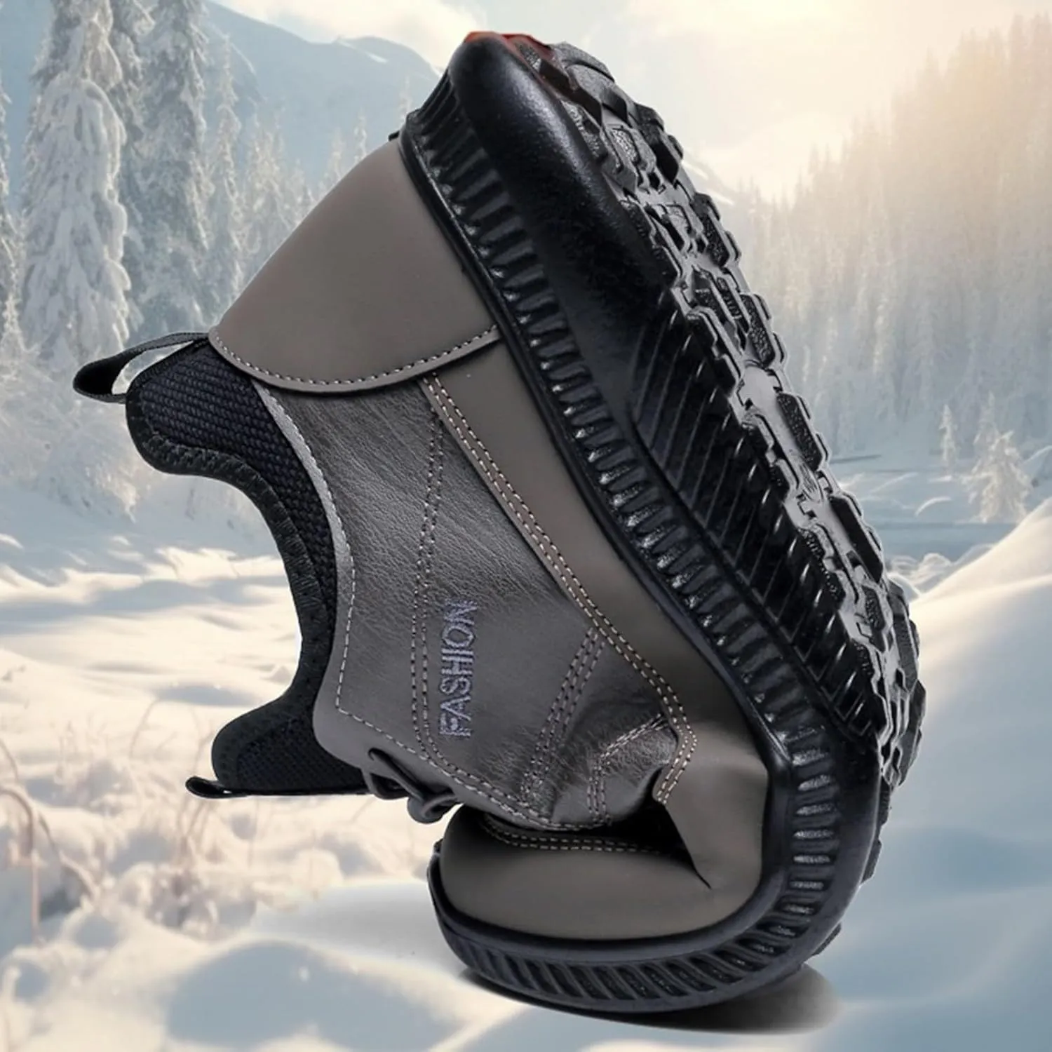 Mens Work Boots Waterproof Hiking Sneakers Zip Up Fur Lined Women's Safety Toe Shoes Waterproof Platform Sneakers Indestructible Hike Grounded Footwear