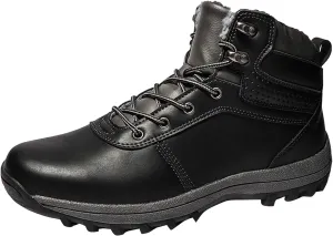 Mens Work Boots Waterproof Hiking Sneakers Zip Up Fur Lined Womens Safety Toe Shoes Wide Width Lightweight Outdoor Botas Mid Ankle Work Casual Hike Grounded Footwear