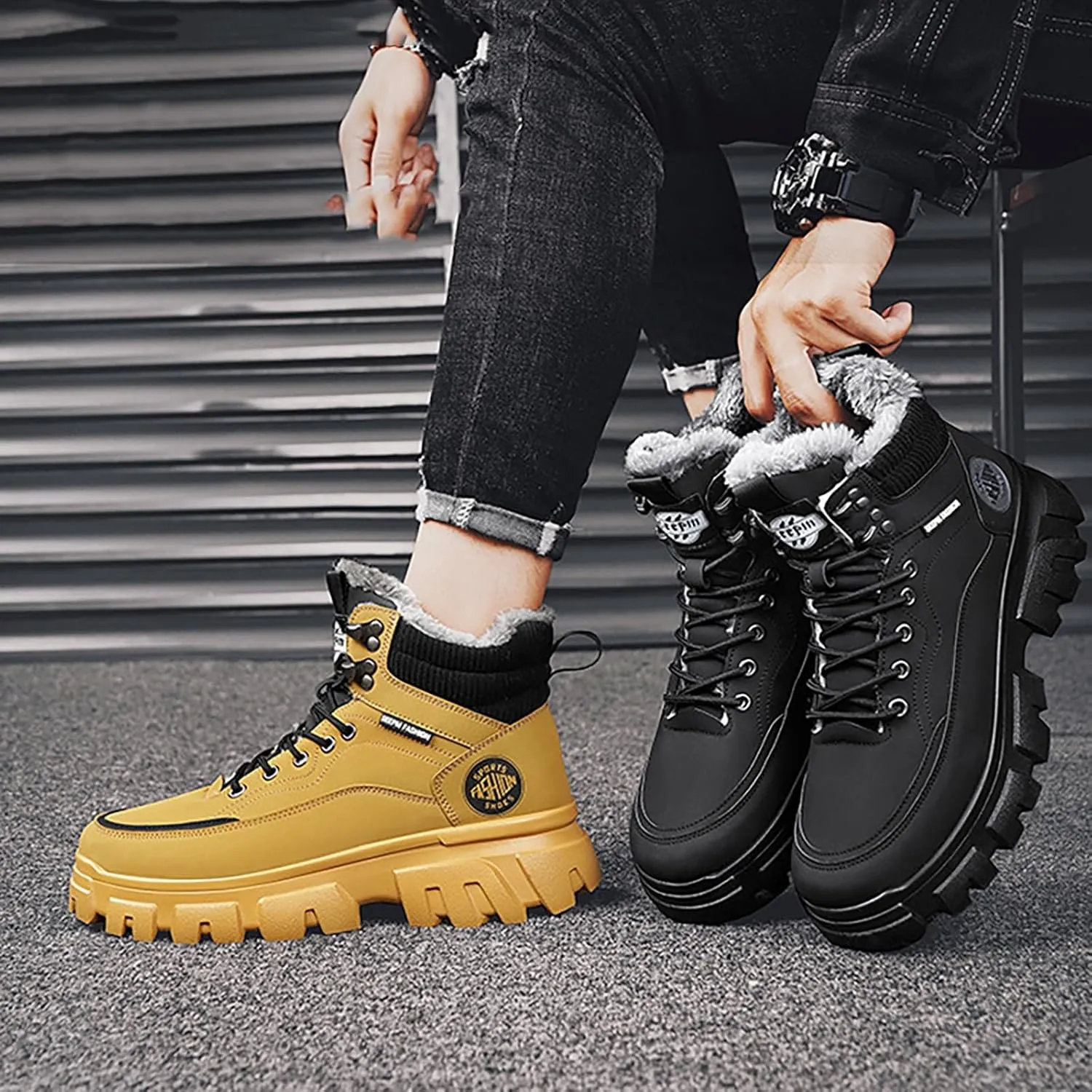 Men's Work Boots Wide Width Hiking Sneakers Ankle Booties Women Workout Shoes Wide Width Waterproof Outdoor Shoes Lightweight Hike Grounded Footwear