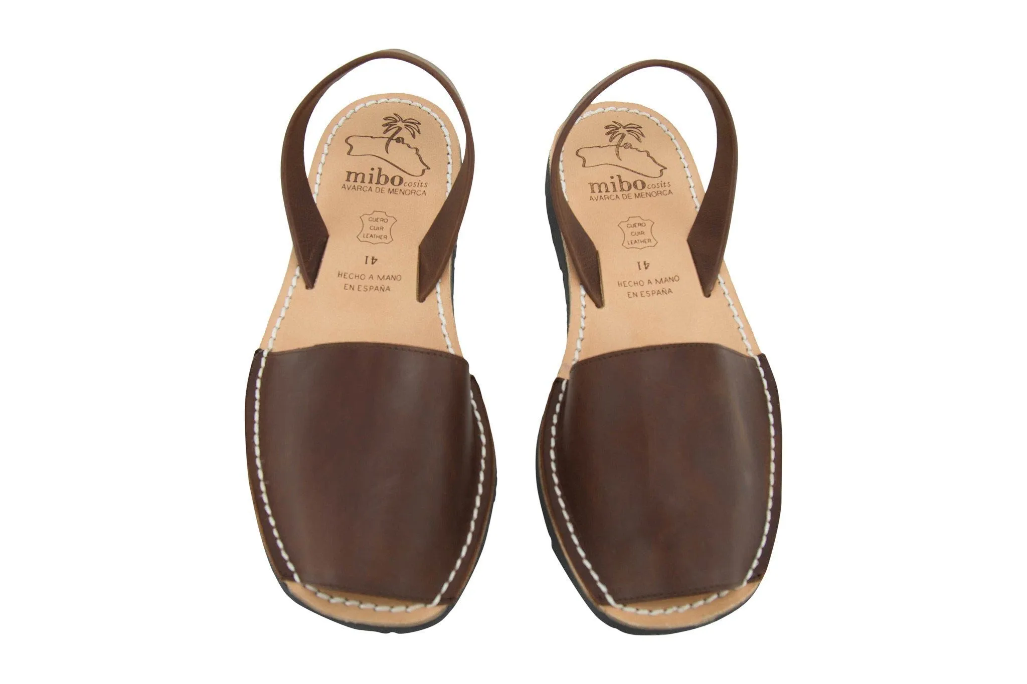 Mibo Avarcas Chocolate Leather Menorcan Sandals