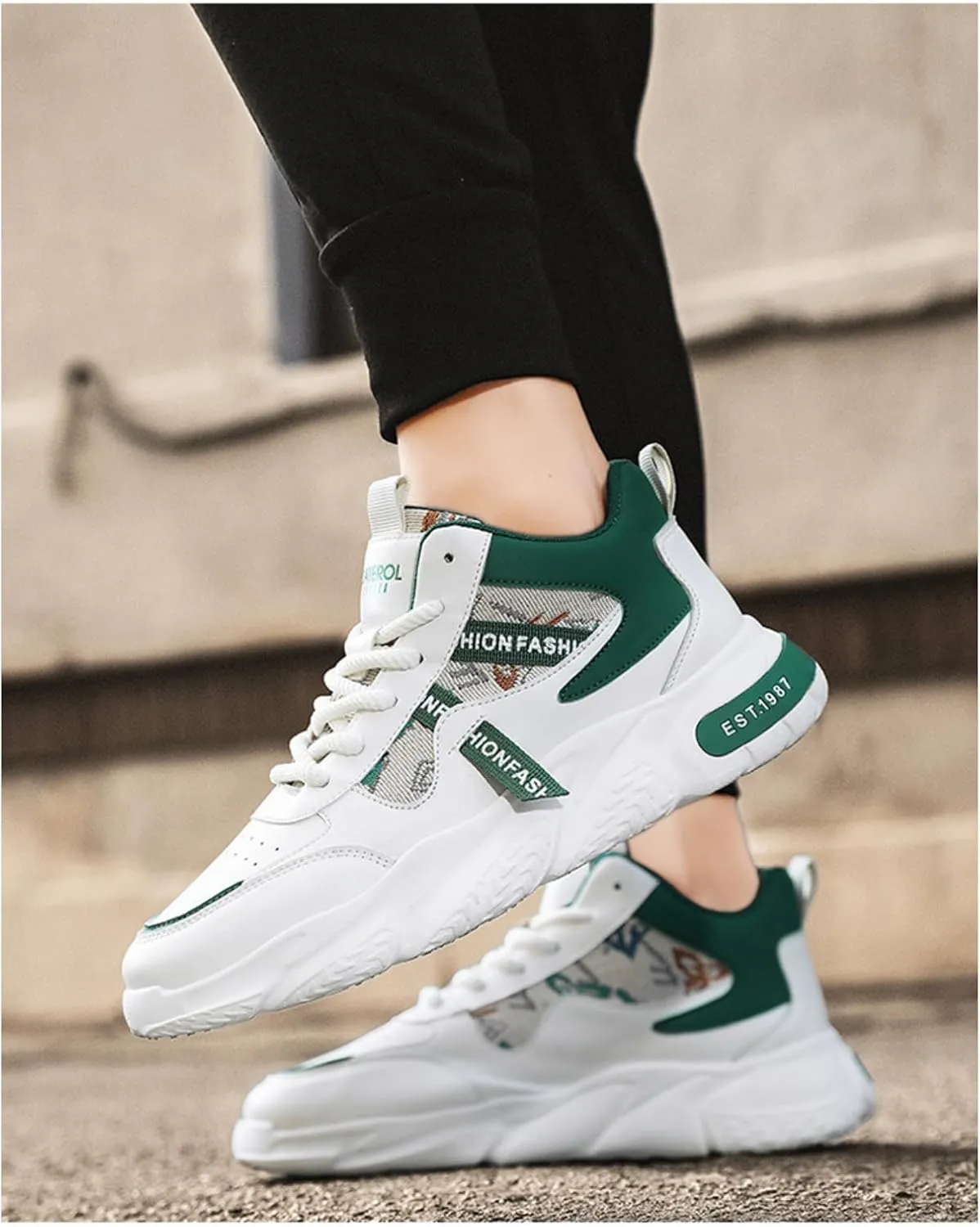 Mid-Top Y2K Chunky Sneakers for Women & Men Retro Basketball Shoes Streetwear Fashion Athletic Ankle Support Walking