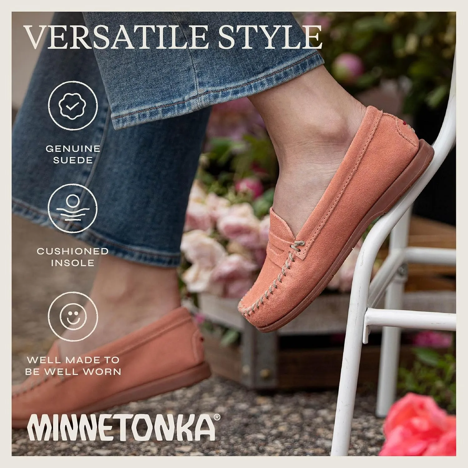 Minnetonka Mellony Penny ?C Women's Penny Loafer Design, Water and Stain Resistant, Genuine Suede, and Lightweight Sole