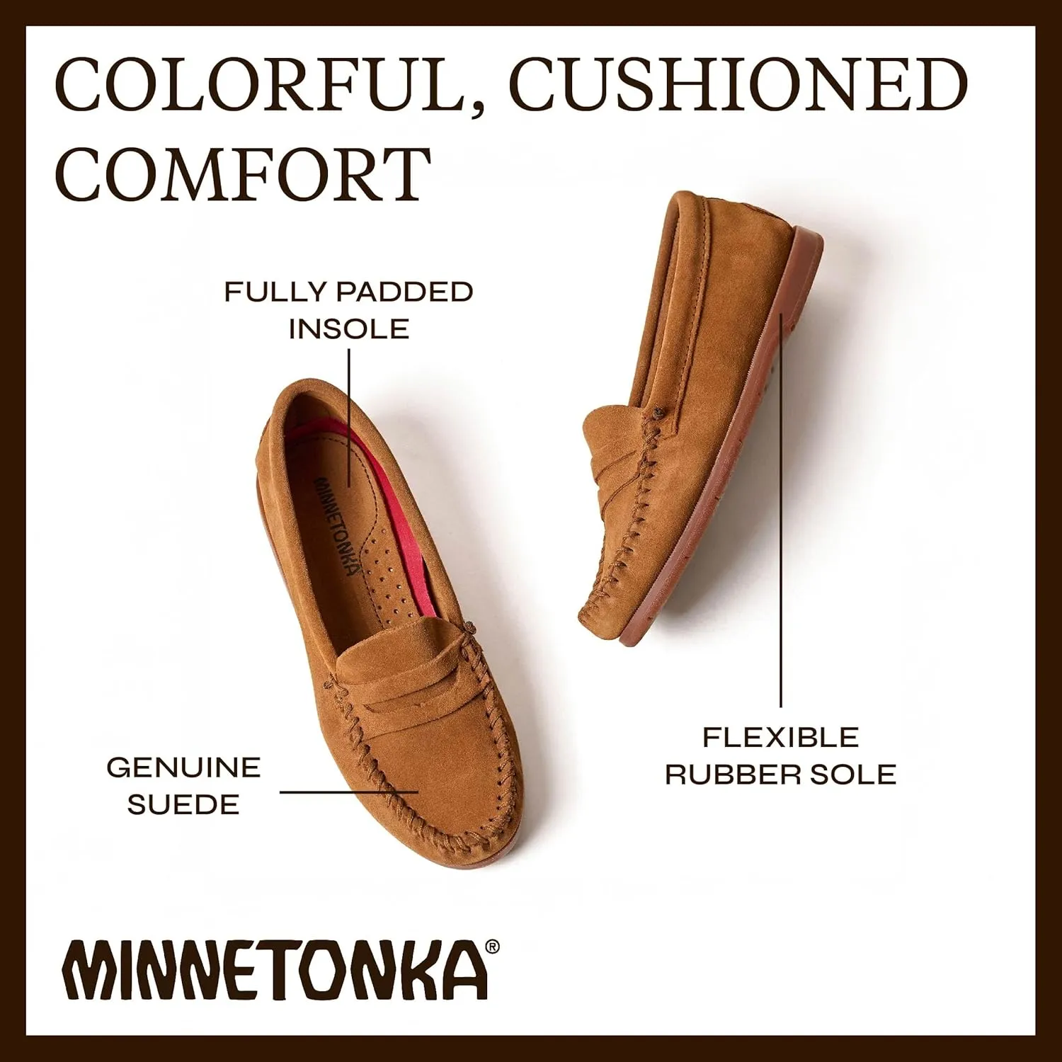 Minnetonka Mellony Penny ?C Women's Penny Loafer Design, Water and Stain Resistant, Genuine Suede, and Lightweight Sole