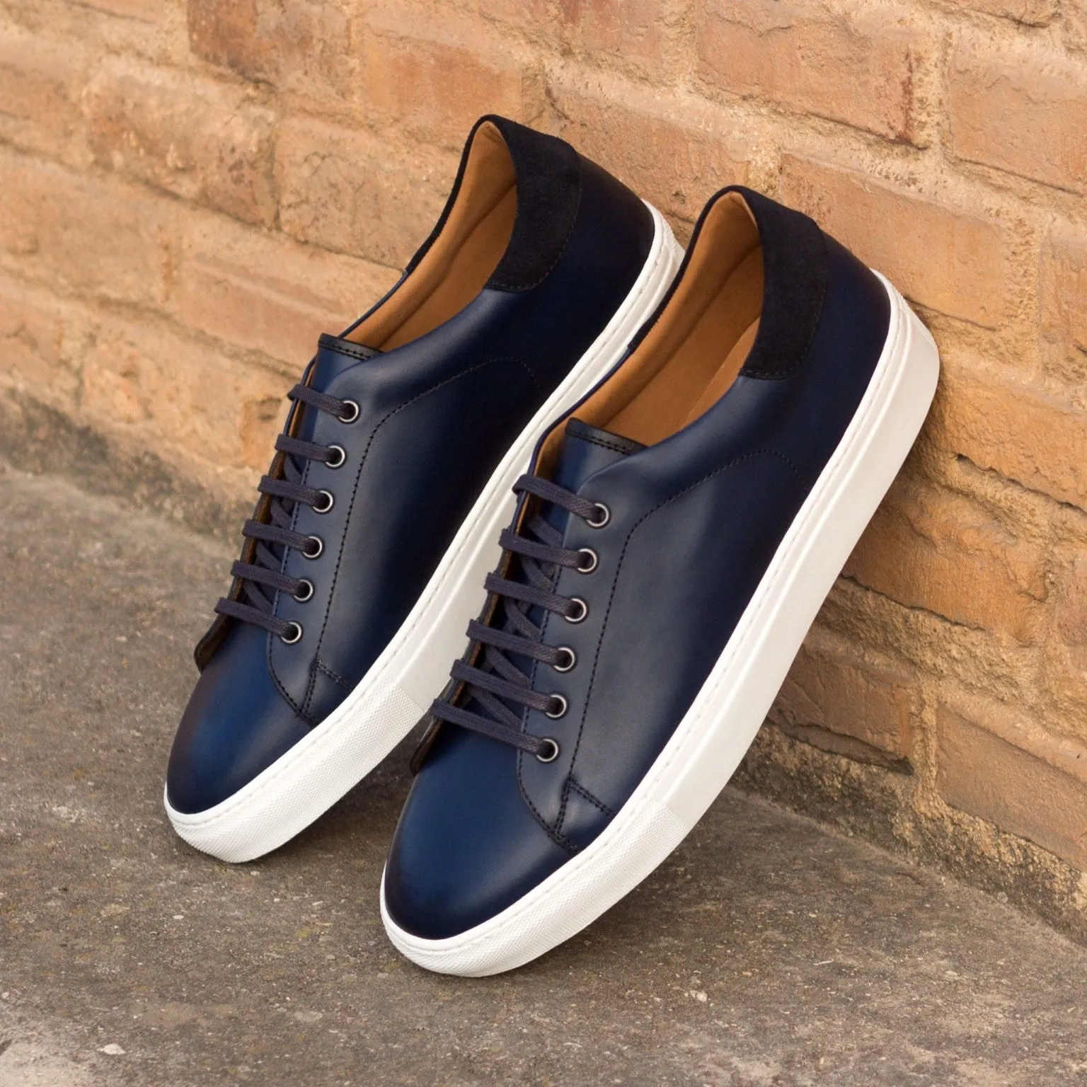 Navy Calf Classic Trainers