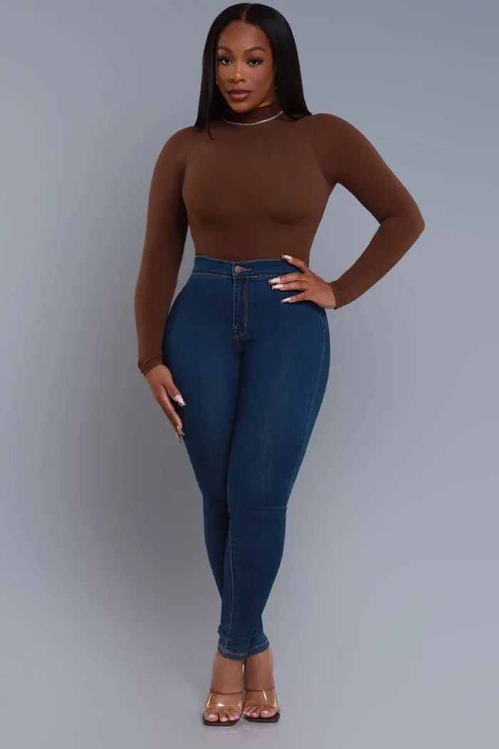 Not Clicking High Rise Skinny Jeans - Med Wash