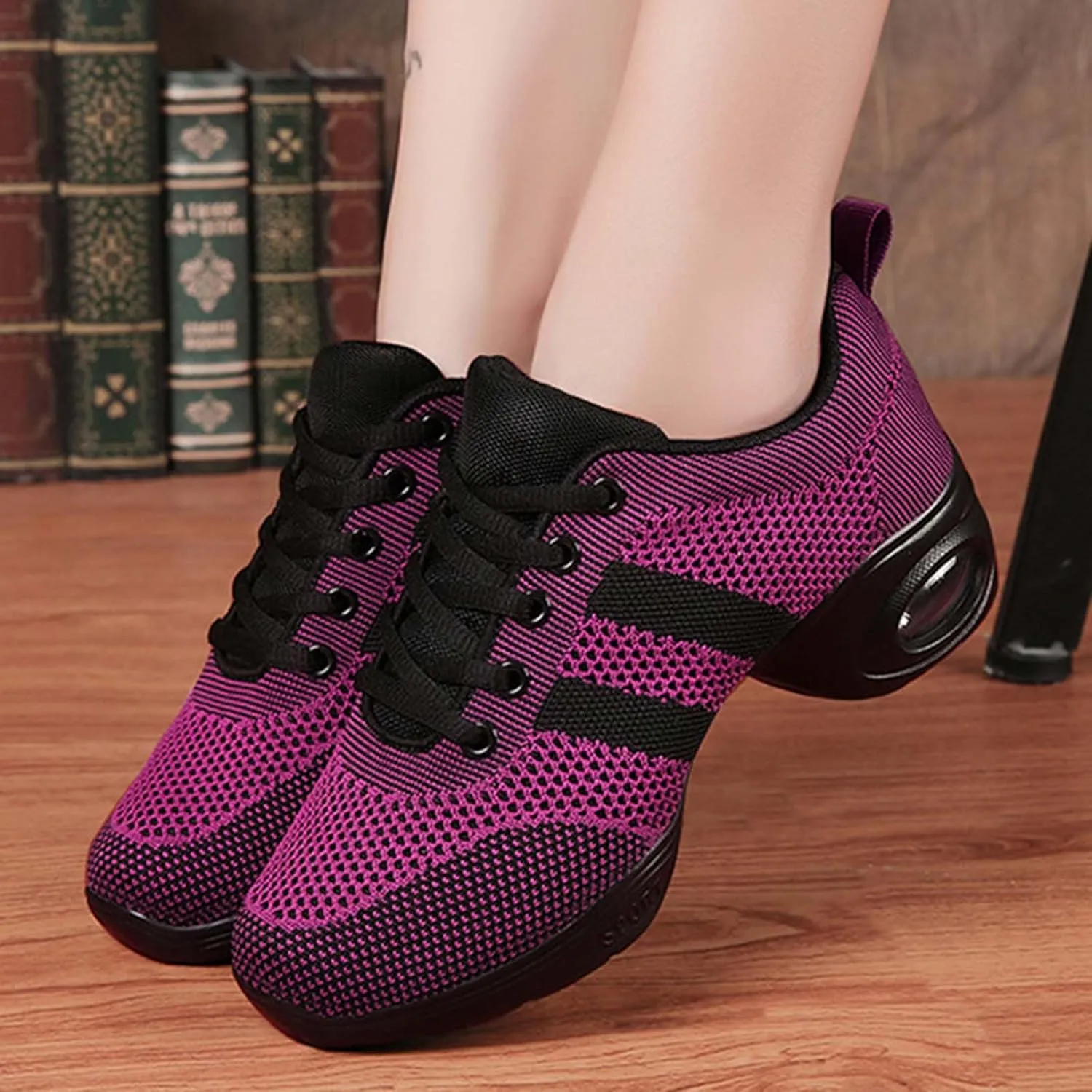 ONAIC Dance Shoes for Womens Breathable Mesh Jazz Sneakers Athletic Walking Dance Shoes for Women Low Heel Ballroom