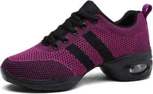 ONAIC Dance Shoes for Womens Breathable Mesh Jazz Sneakers Athletic Walking Dance Shoes for Women Low Heel Ballroom