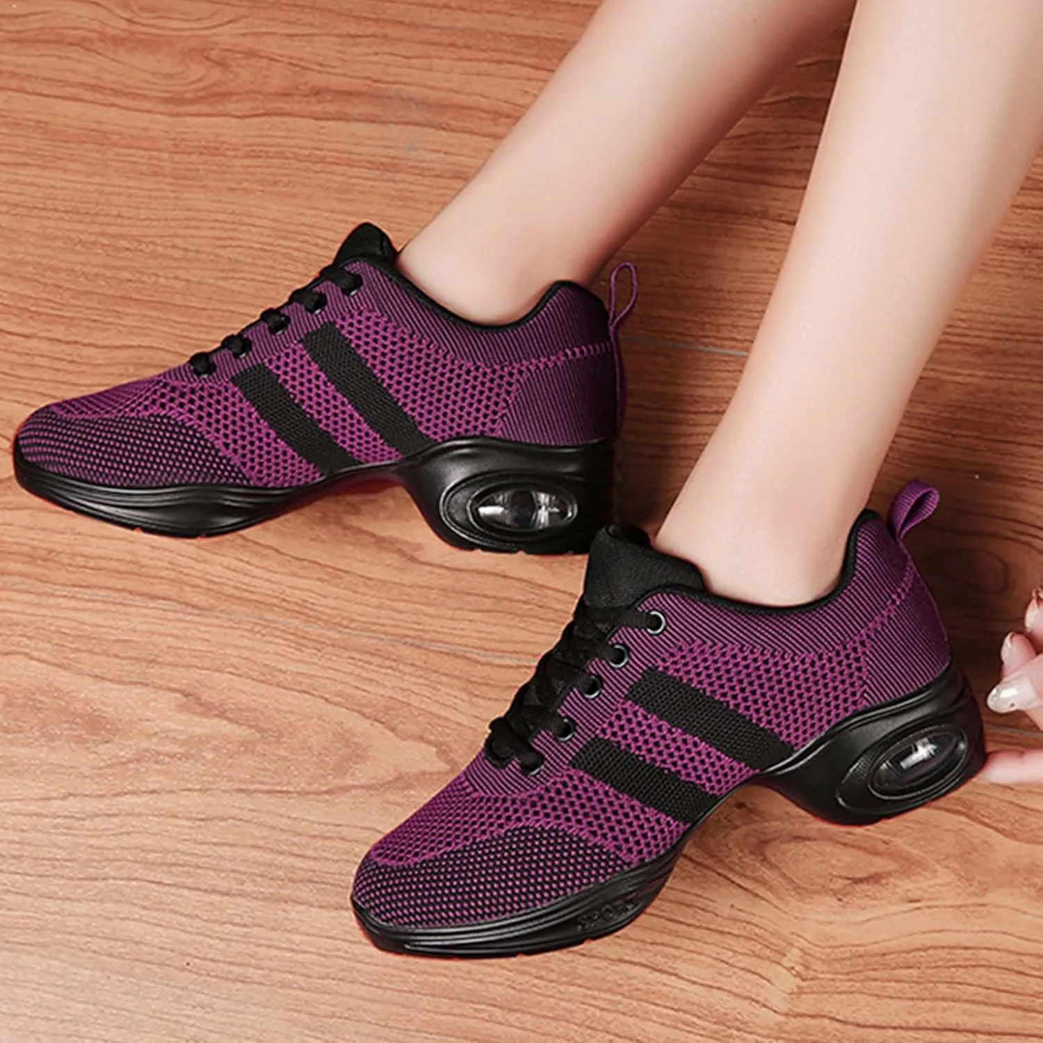 ONAIC Dance Shoes for Womens Breathable Mesh Jazz Sneakers Athletic Walking Dance Shoes for Women Low Heel Ballroom