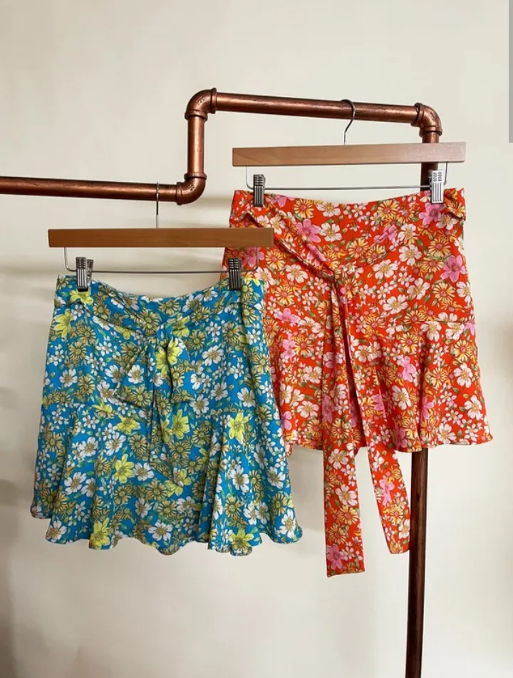 Orange Floral Skort
