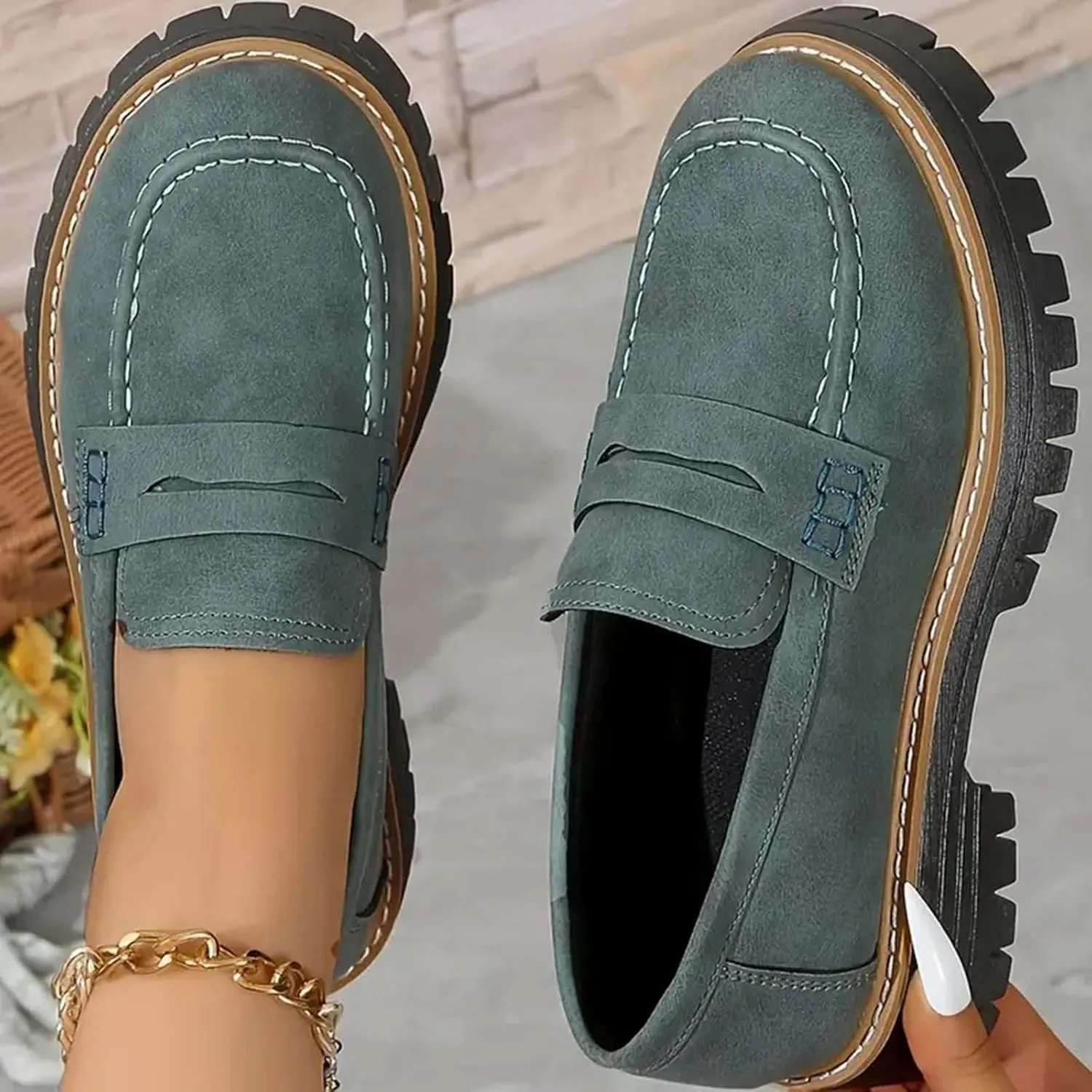 Orthoture-Orthopedic Platform Loafers Comfort Suede Orthopedic Shoes Women Loafers Shoes for Work Non Slip Shoes