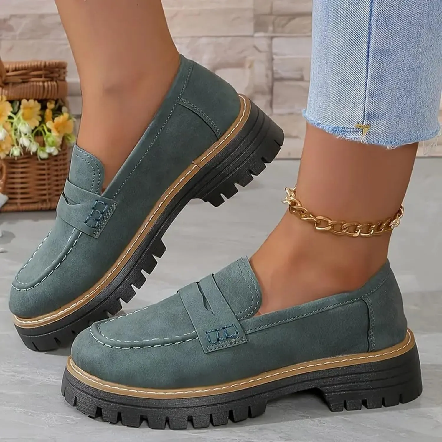 Orthoture-Orthopedic Platform Loafers Comfort Suede Orthopedic Shoes Women Loafers Shoes for Work Non Slip Shoes