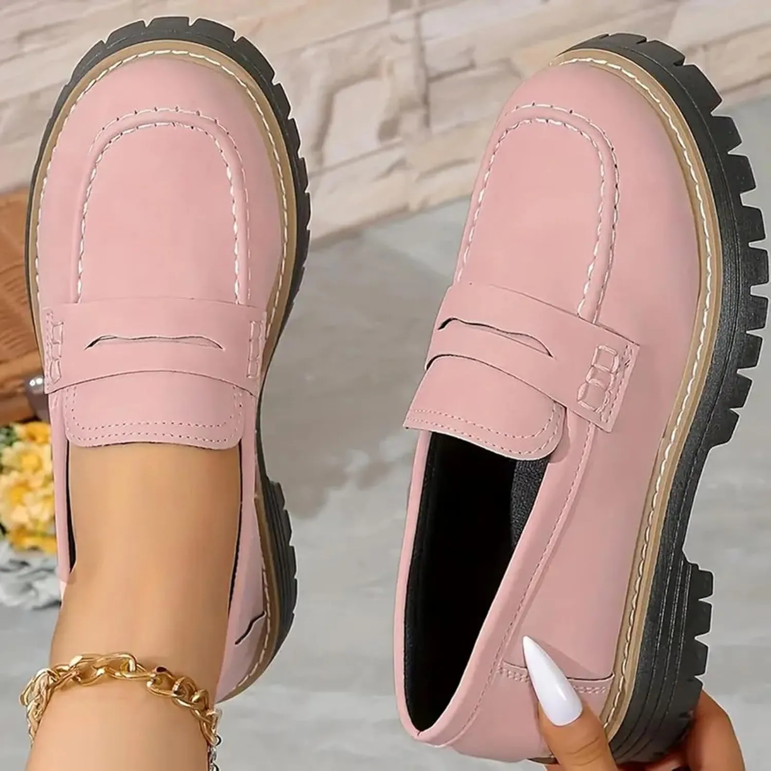 Orthoture-Orthopedic Platform Loafers Comfort Suede Orthopedic Shoes Women Loafers Shoes for Work Non Slip Shoes