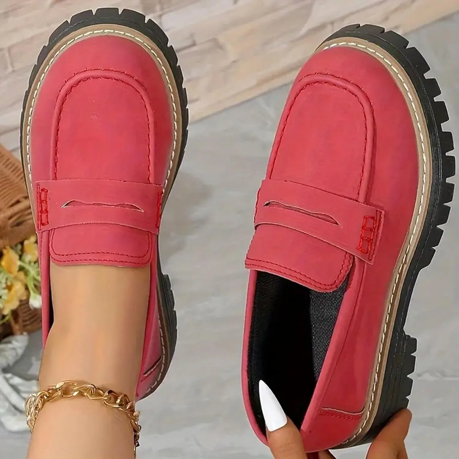 Orthoture-Orthopedic Platform Loafers Comfort Suede Orthopedic Shoes Women Loafers Shoes for Work Non Slip Shoes
