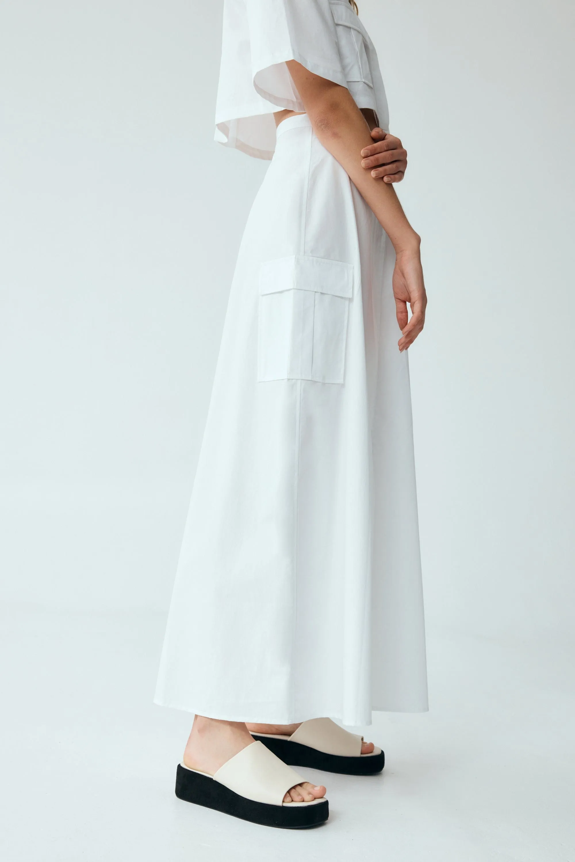 ROAM MAXI SKIRT | WHITE