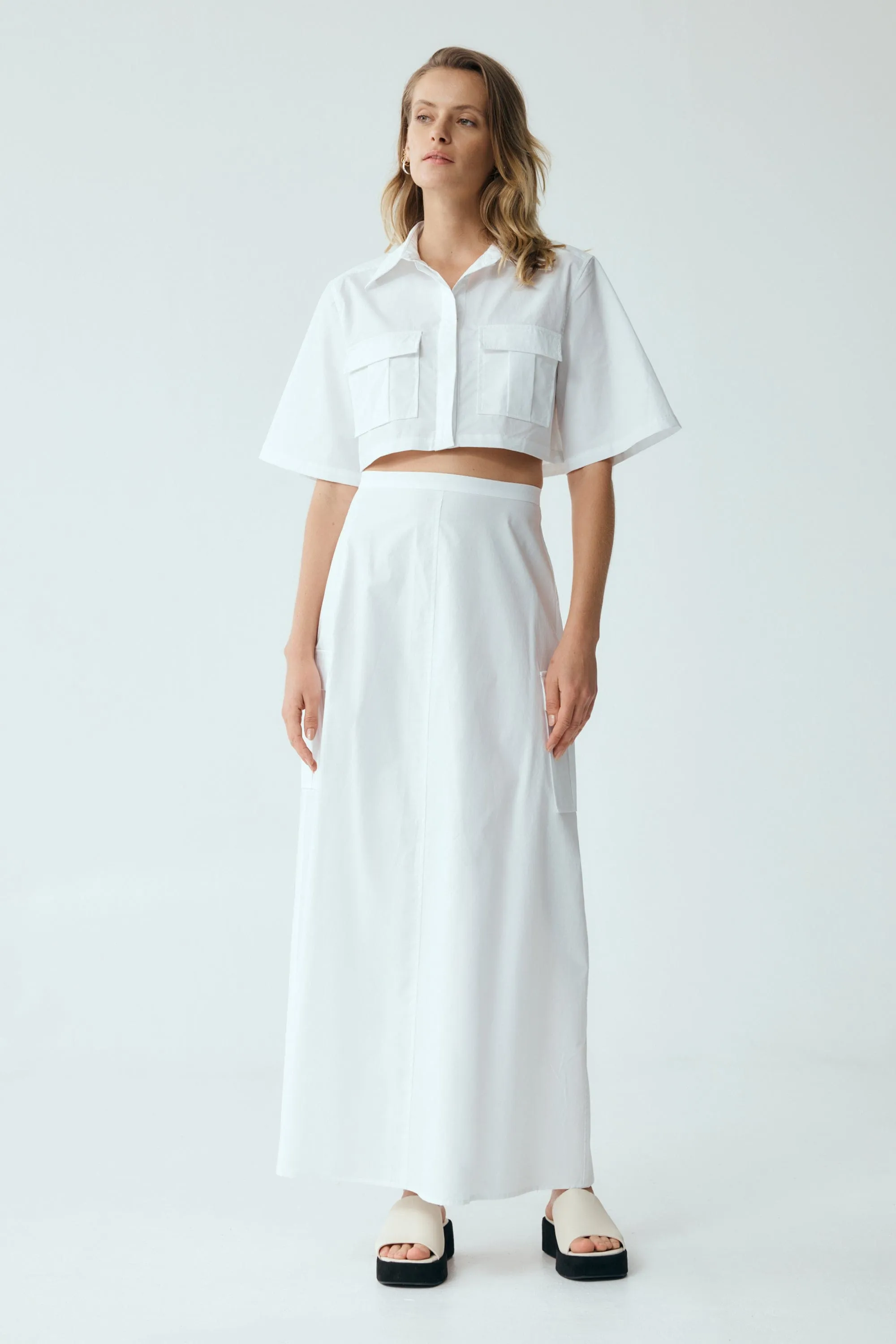 ROAM MAXI SKIRT | WHITE