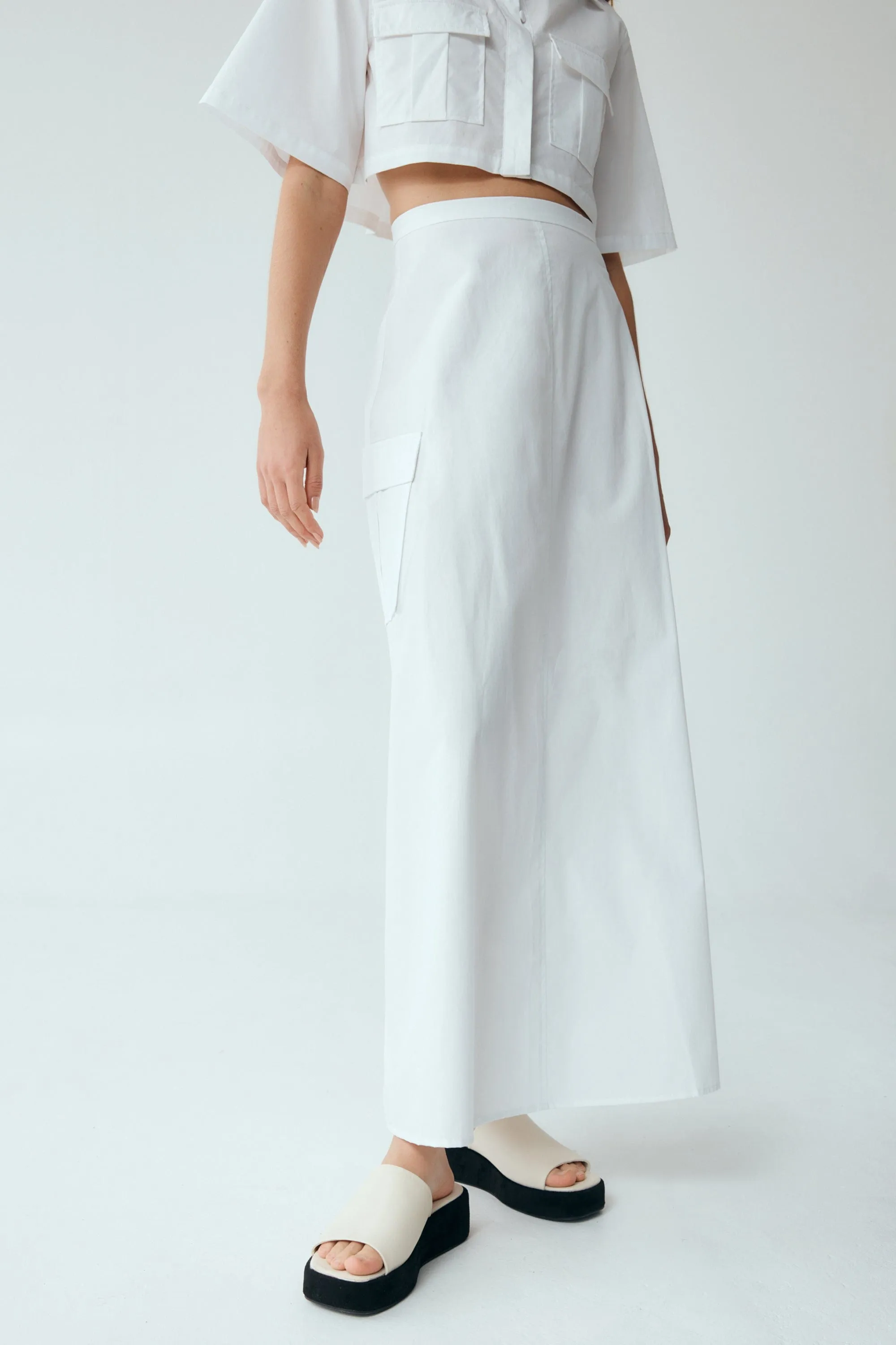 ROAM MAXI SKIRT | WHITE