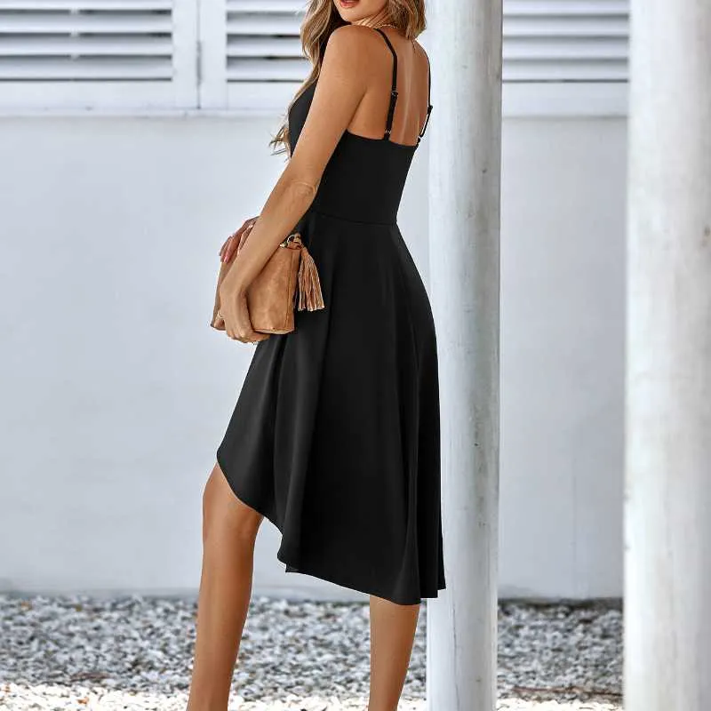 Ruffled Edge Spaghetti Strap Maxi Dress