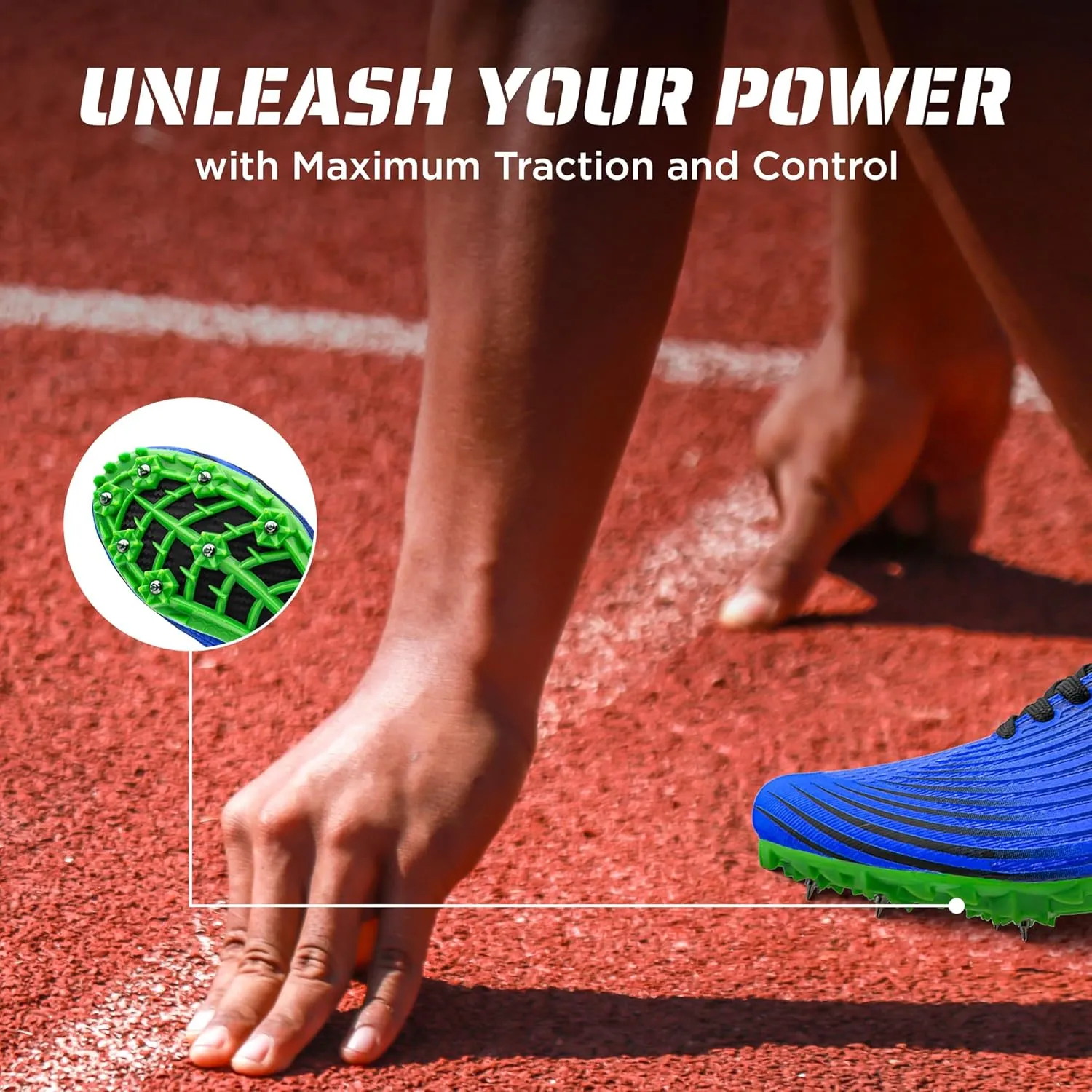 RUNIC Track & Field Shoes for Men, Women & Kids  Pro Running Spikes for Sprint, Race & Training  7 Spikes   Extra Spikes & Wrench (US Men Size)