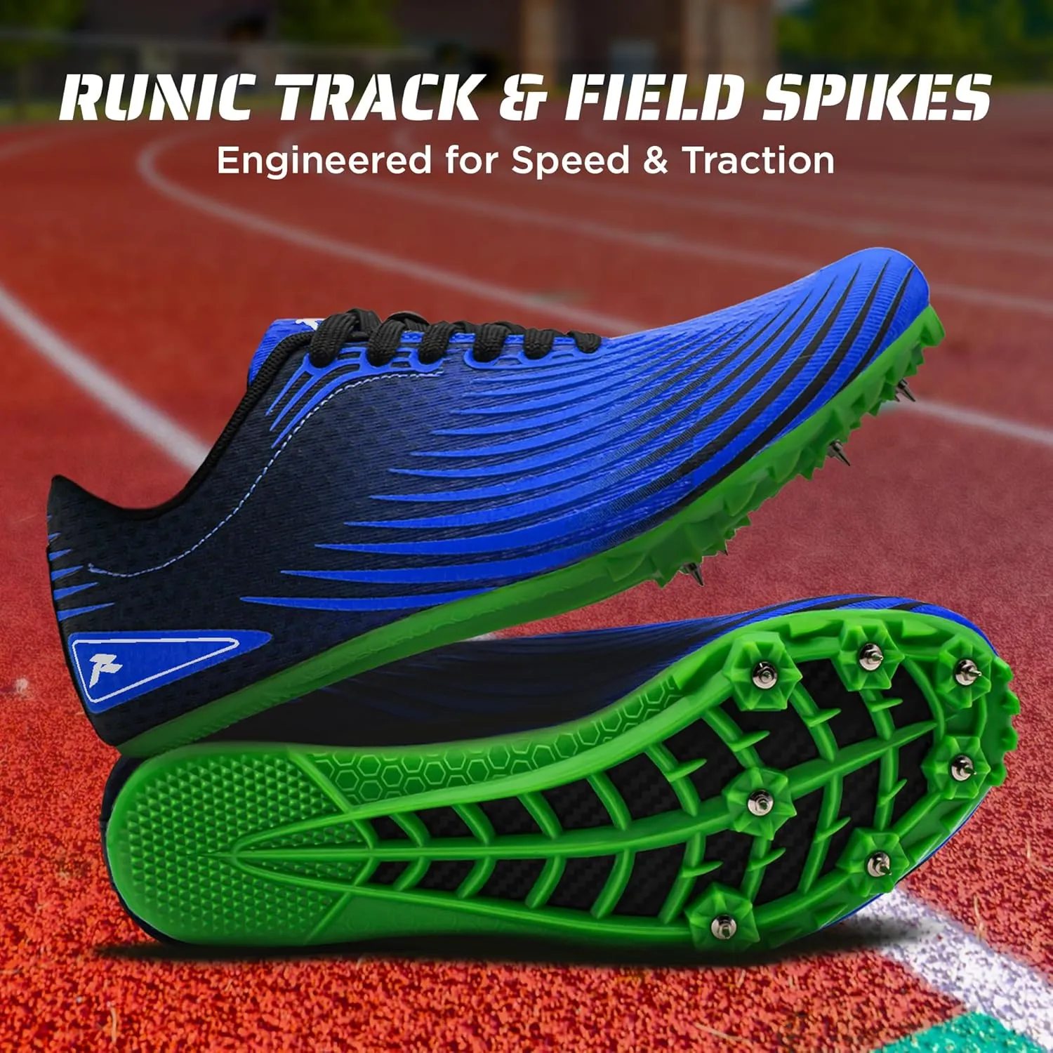 RUNIC Track & Field Shoes for Men, Women & Kids  Pro Running Spikes for Sprint, Race & Training  7 Spikes   Extra Spikes & Wrench (US Men Size)