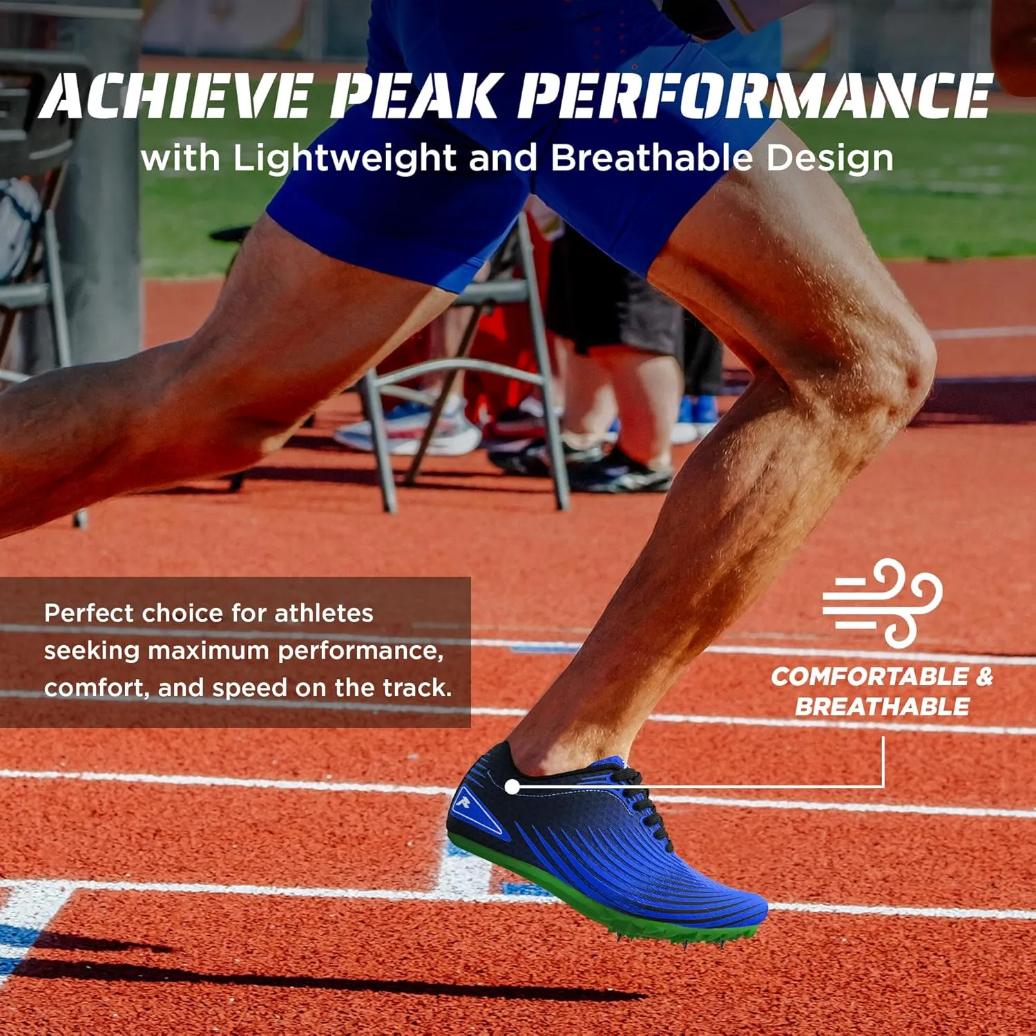 RUNIC Track & Field Shoes for Men, Women & Kids  Pro Running Spikes for Sprint, Race & Training  7 Spikes   Extra Spikes & Wrench (US Men Size)