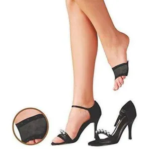 Sheer Open Toe Cover With Cushion Non-Skid Sole 4 Pair Pack