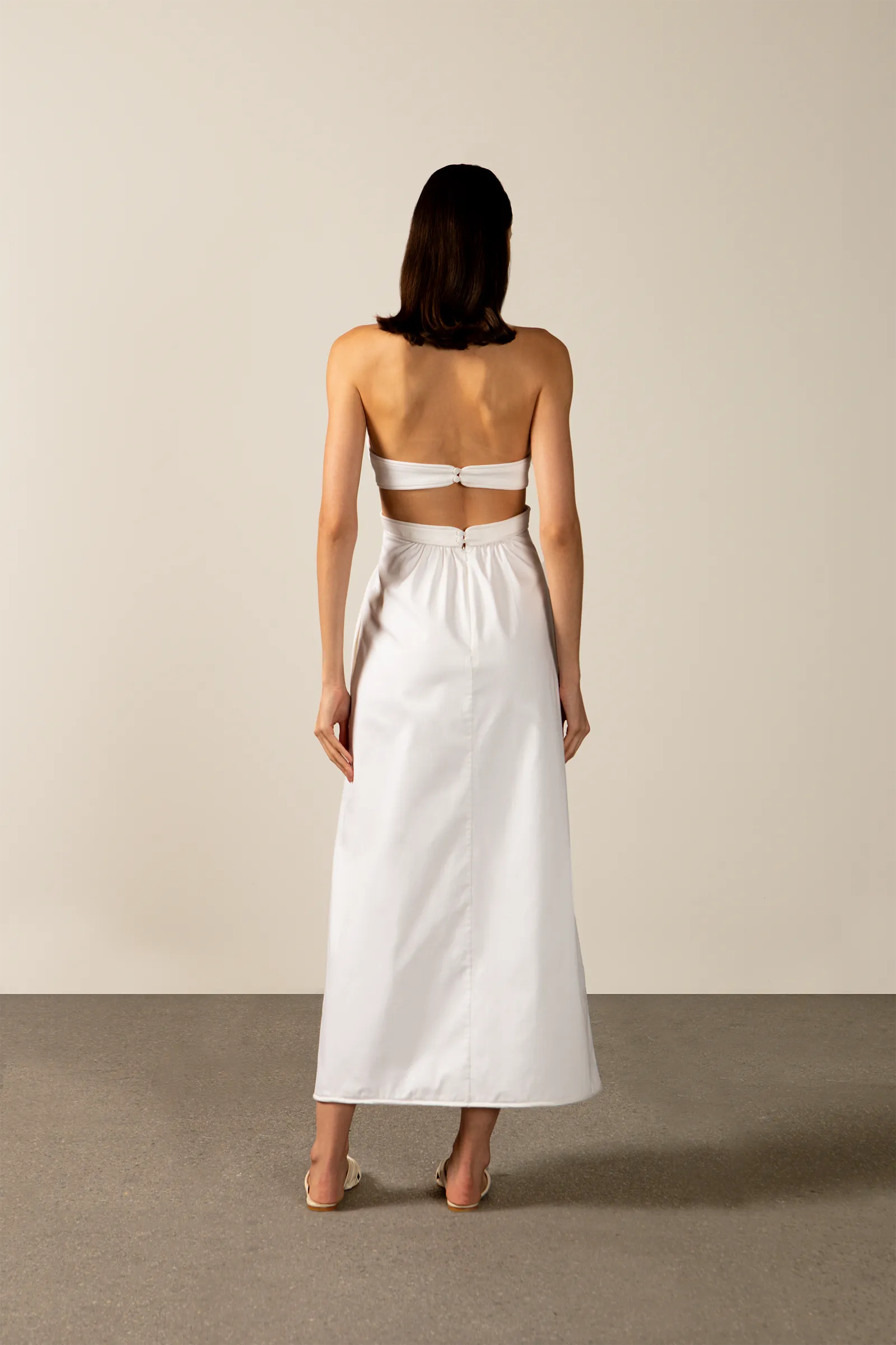 Solid Cut-Out Halterneck Long Dress