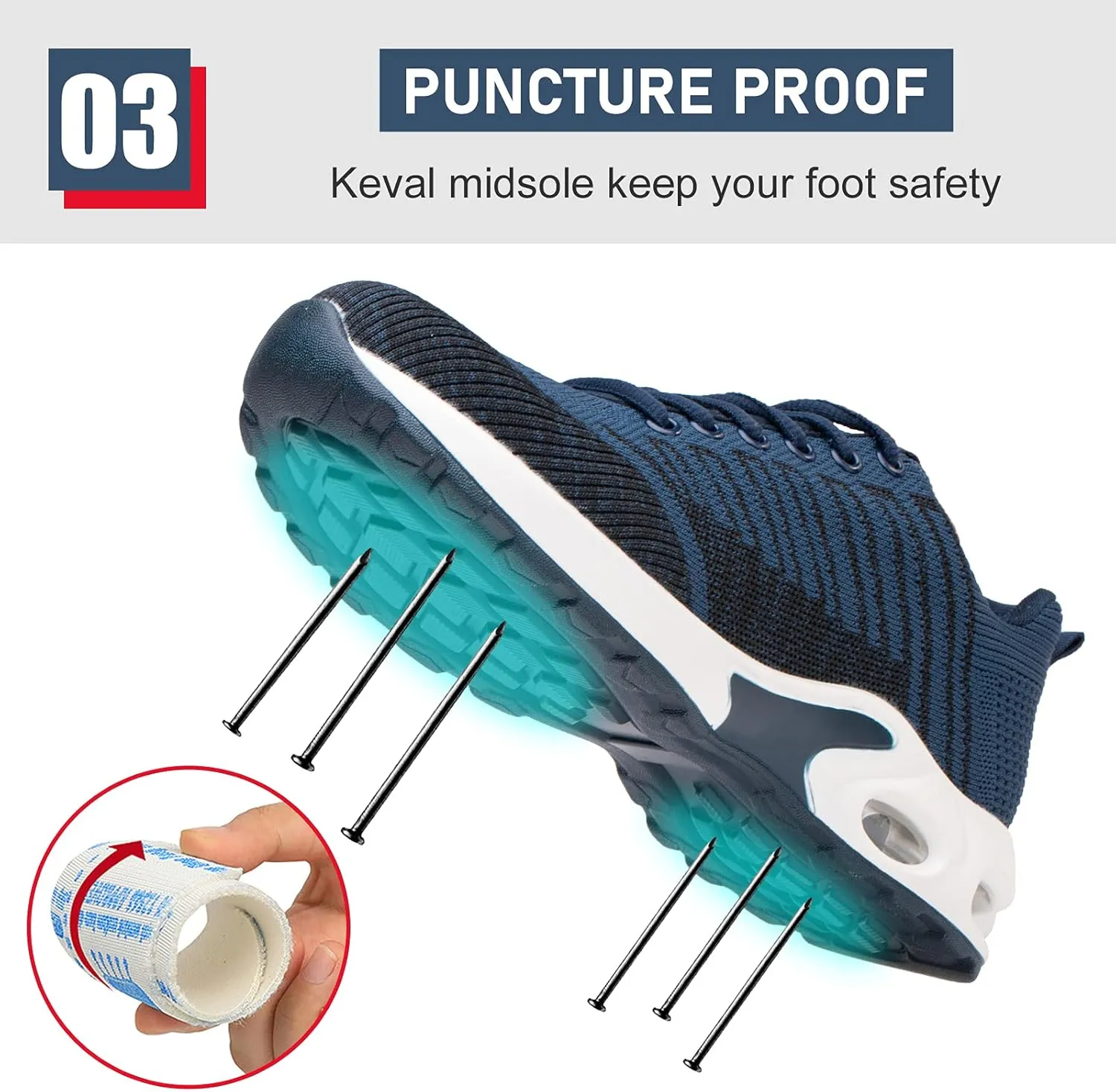 Steel Toe Shoes for Men Comfortable Safety Shoes Non Slip Steel Toe Sneaker