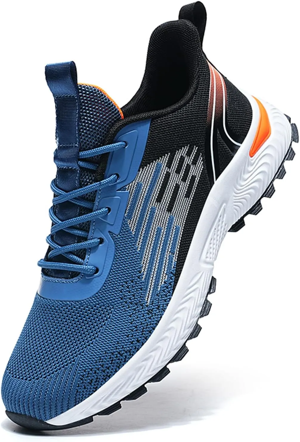 Tennis Walking Shoes Men Sports Shoes Fashionable New Pattern Color Blocking Mesh Fabric Breathable Comfortable Non Slip