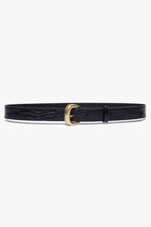 Timeless Buckle Belt Noir Croc
