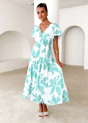 Vino Midi Dress - Green Floral