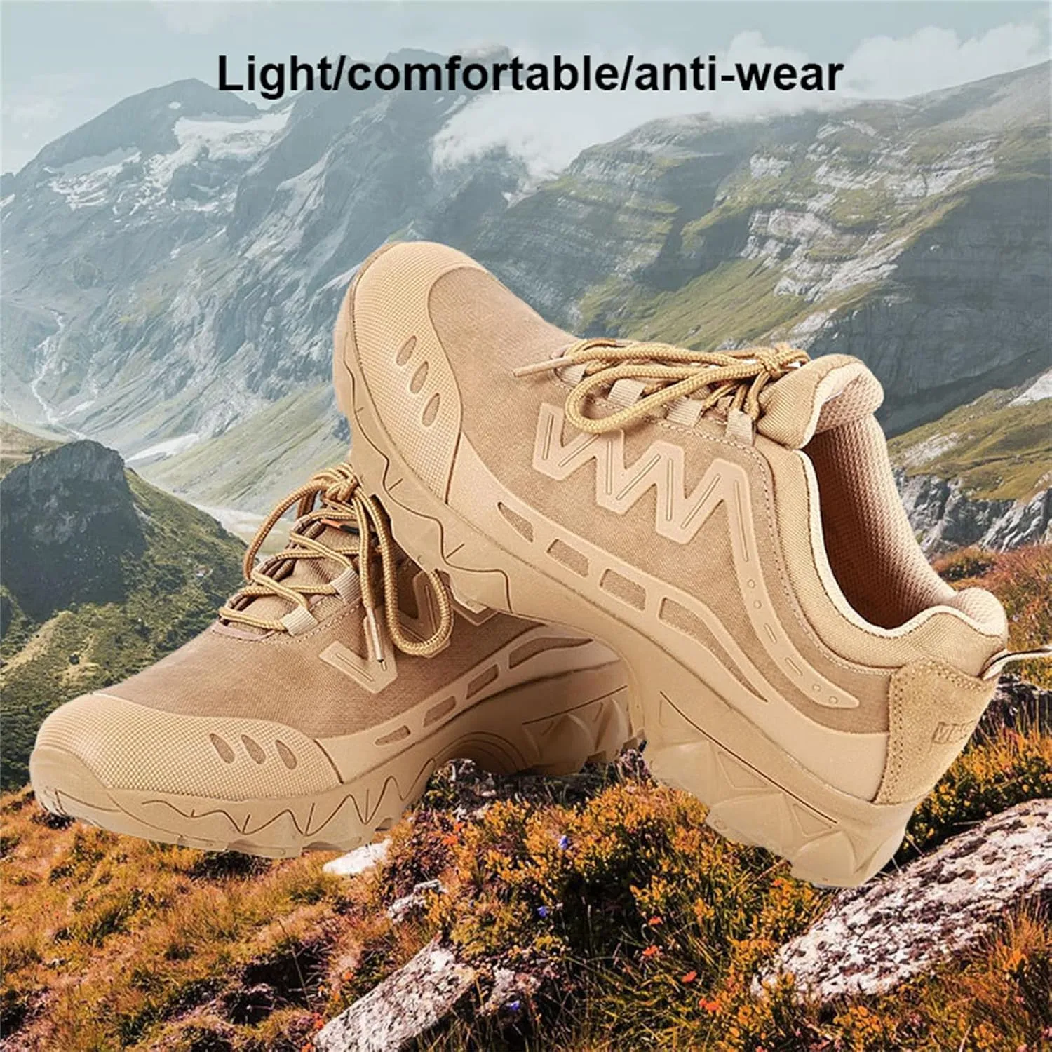 Waterproof Hiking Work Boots,Men's Tactical Boots,Outdoor Lightweight Work Boots,Breathable Desert Boots,for Outdoor Hiking, Rock Climbing, Hunting Etc