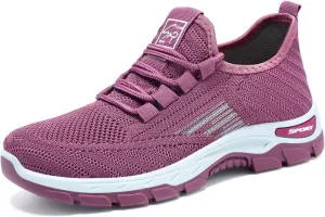 Women's Breathable Slip On Sneakers Comfortable Platform Walking Shoes for Gym Running Outdoor Athletic Everyday