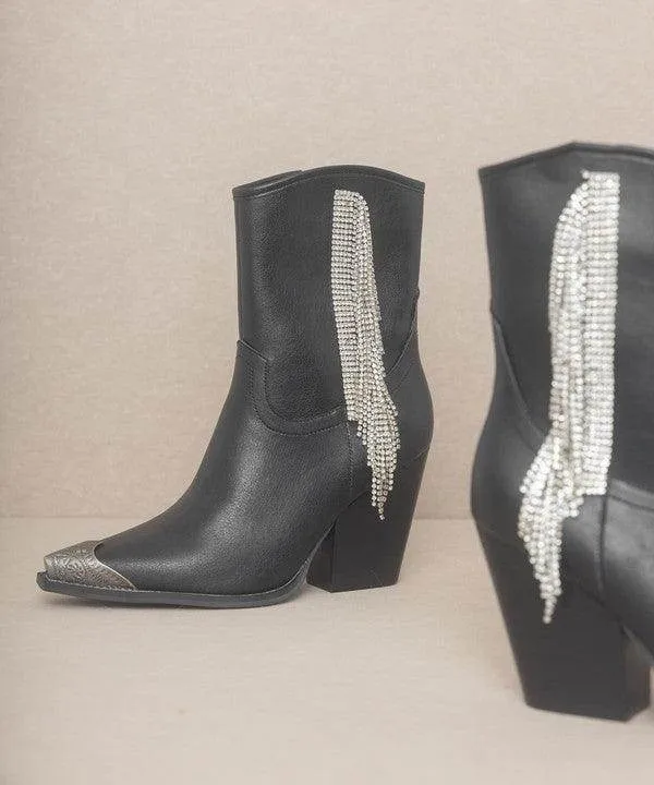 Womens Kai - Rhinestone Fringe Boots