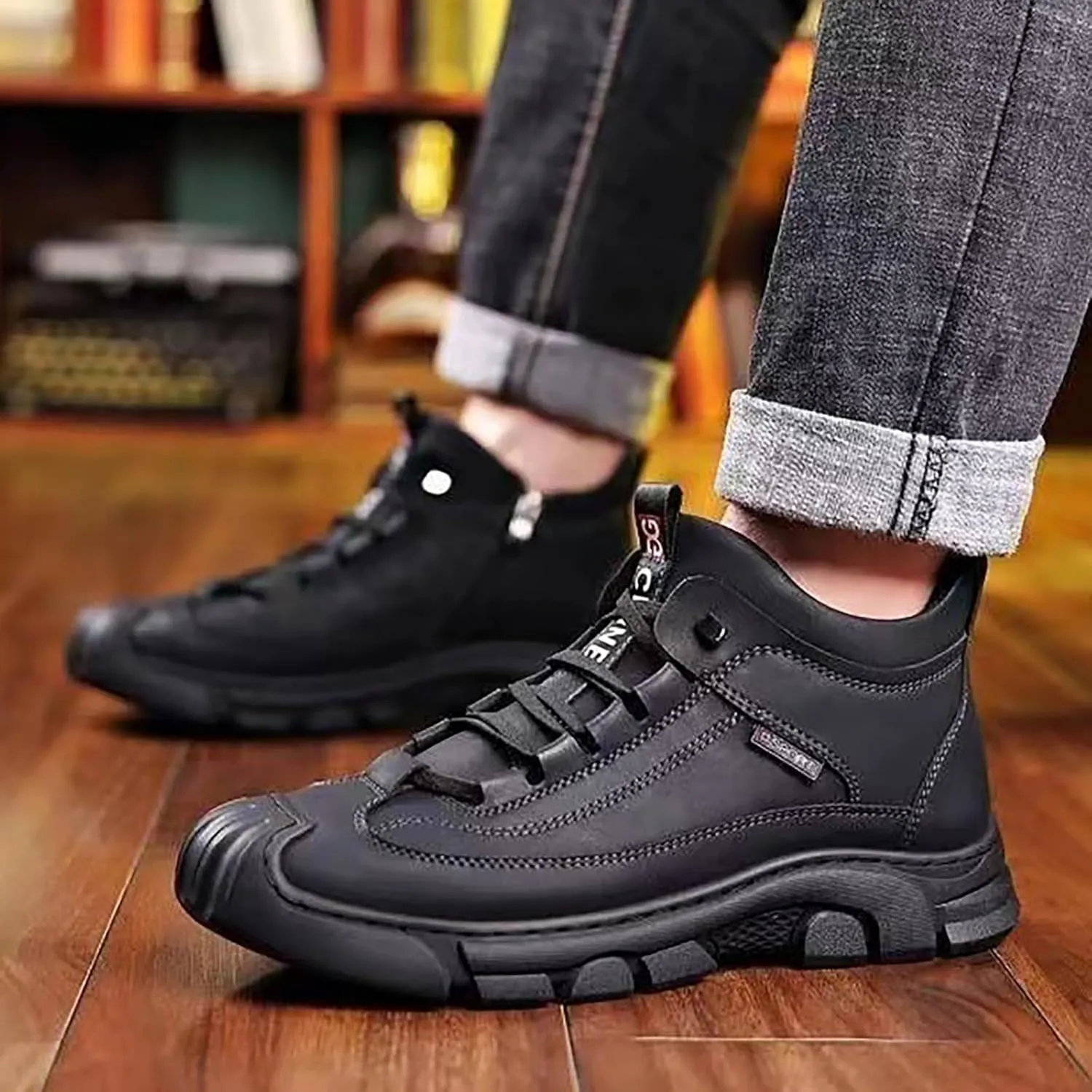 Womens Mens Hiking Boots, Waterproof Insulated Fur Boots Platform Short Rain Boots Lightweight Hiking Boot Duck Boots Women