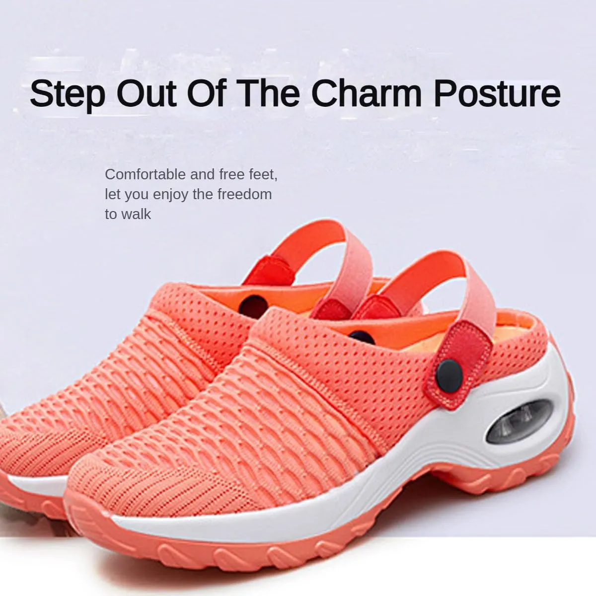 Women's Orthopedic Clogs - Mesh Arch Support Air Cushion, Non-Slip Comfort Clogs, Lightweight Summer Walking Shoes