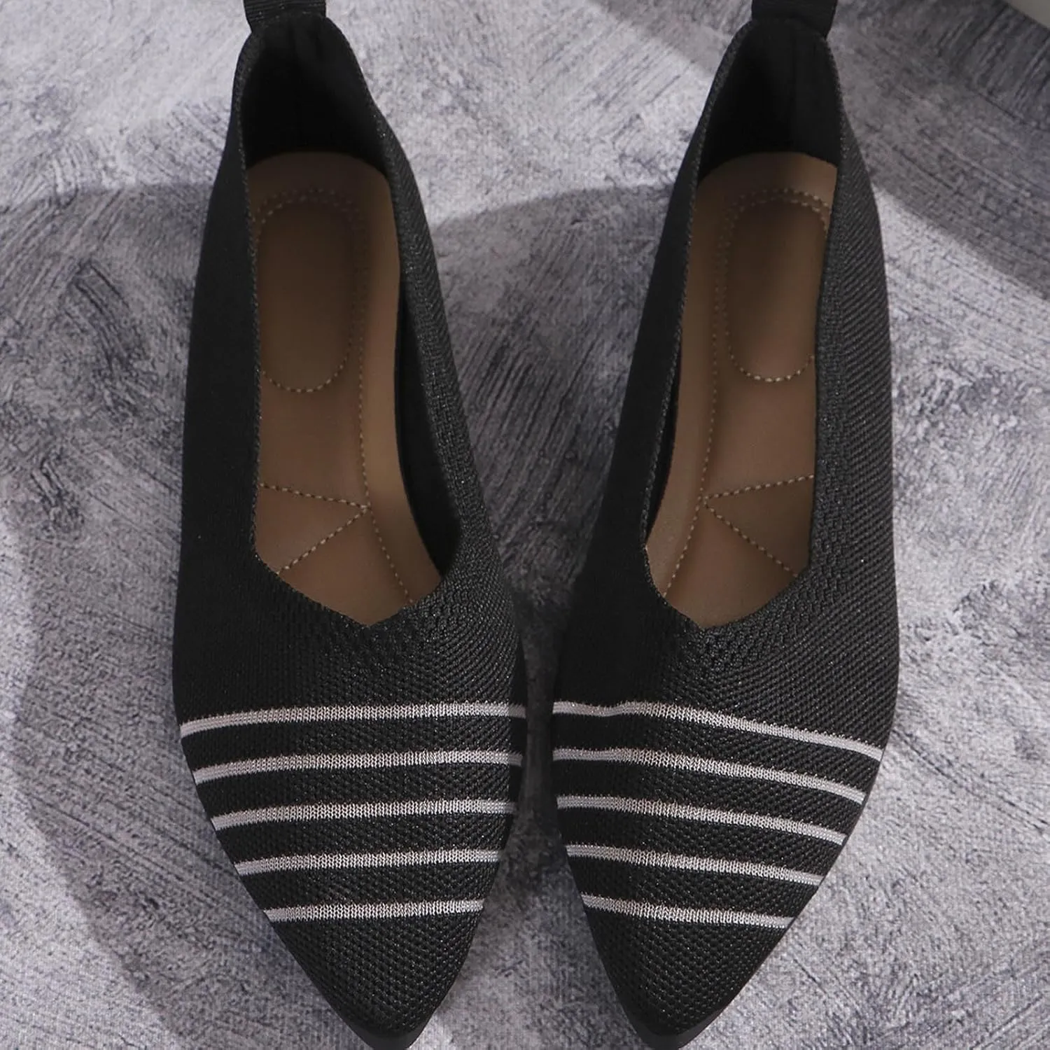 Women's Retro Flat Shoes Flying Weave Round Head Shallow Mouth One Foot Stirrup Single Shoes Work Single Shoes