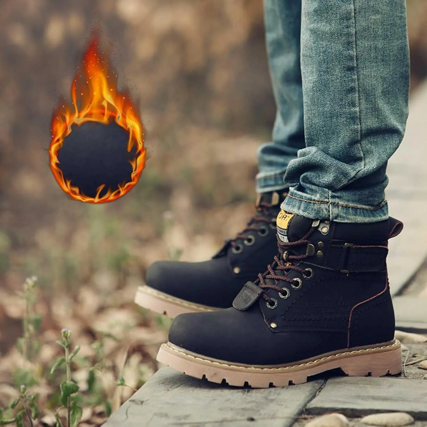 Work Boots for Men Waterproof Hiking Sneakers Ankle Booties Womens Safety Toe Shoes Slip On Platform Sneakers Indestructible Hike Grounded Footwear
