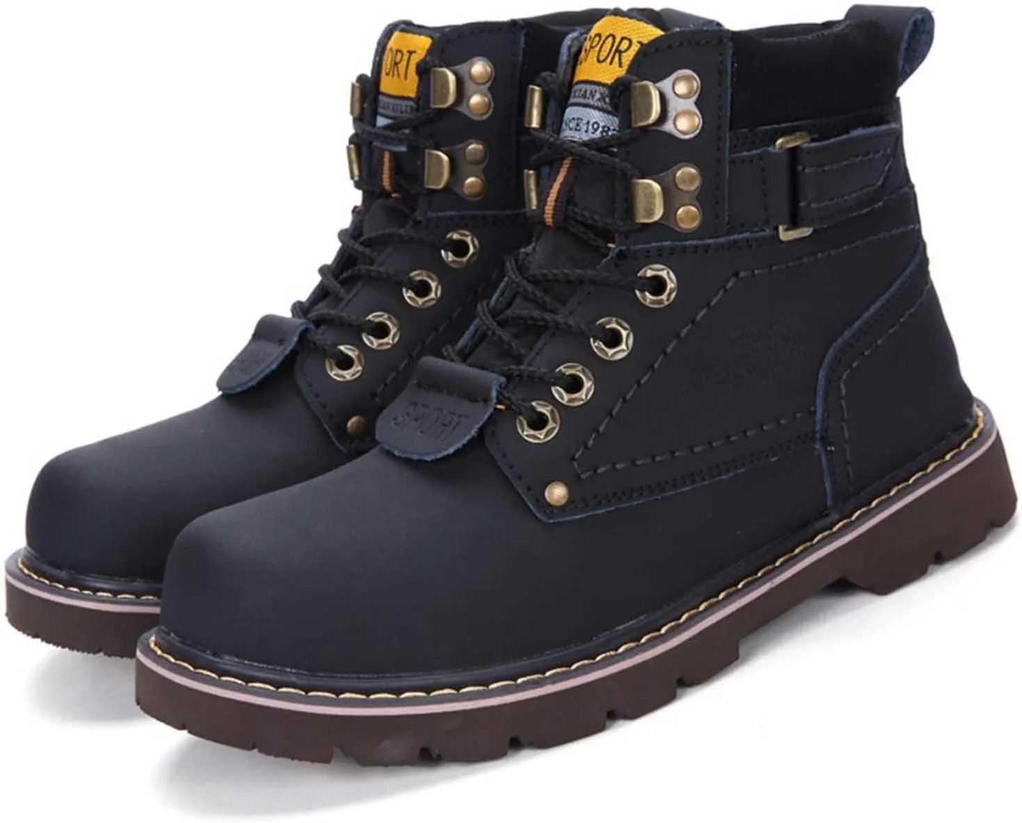 Work Boots for Men Waterproof Hiking Sneakers Ankle Booties Womens Safety Toe Shoes Slip On Platform Sneakers Indestructible Hike Grounded Footwear