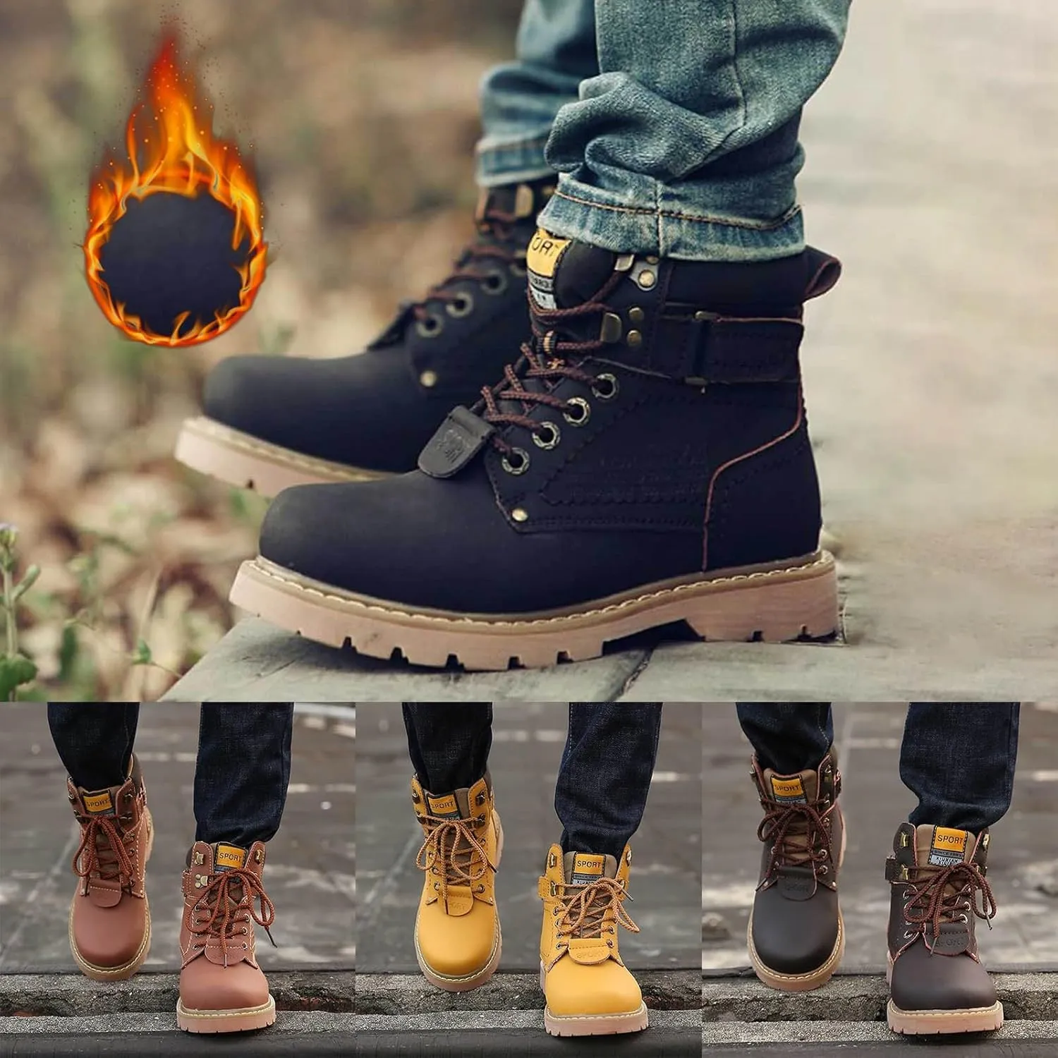 Work Boots for Men Waterproof Hiking Sneakers Ankle Booties Womens Safety Toe Shoes Slip On Platform Sneakers Indestructible Hike Grounded Footwear