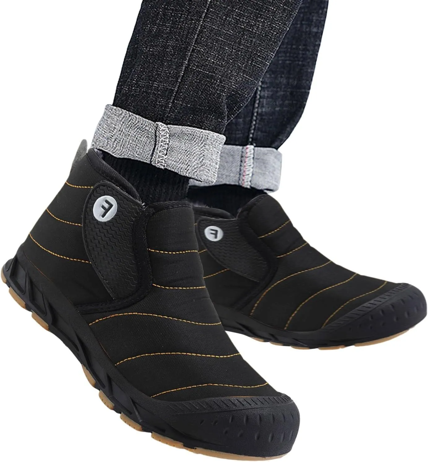 Yanzhenglip Winter Wide Toe Barefoot Hiking Shoes Boots, Non-Slip Waterproof Outdoor Running Boots Snow Boots